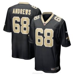 NFL Männer New Orleans Saints Josh Andrews Nike schwarzes Game-Spieler-Trikot 4R0Z4365 Kleidung