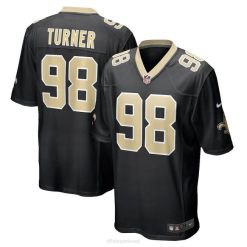 NFL Männer New Orleans Saints Payton Turner Nike Black 2021 Draft First Round Pick Game Jersey 4R0Z4839 Kleidung