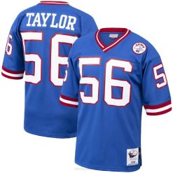 NFL Männer New York Giants Lawrence Taylor Mitchell & Ness Royal 1986 Authentisches Throwback-Trikot für ehemalige Spieler 4R0Z709 Kleidung