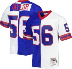 NFL Männer New York Giants Lawrence Taylor Mitchell & Ness Royal/Weiß 1986 Split Legacy Replika-Trikot 4R0Z915 Kleidung