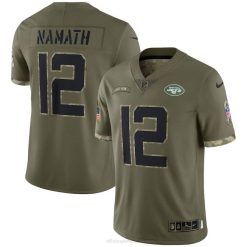 NFL Männer New York Jets Joe Namath Nike Olive 2022 Salute to Service Retired Player Limited Jersey 4R0Z2737 Kleidung