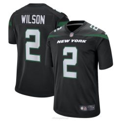 NFL Männer New York Jets Zach Wilson Nike Stealth Black Game Jersey 4R0Z3213 Kleidung