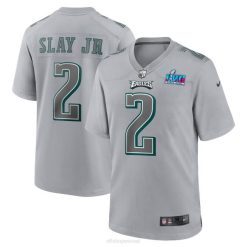NFL Männer Philadelphia Eagles Darius Slay Jr. Nike Grey Super Bowl Lvii Patch Atmosphäre Mode-Spieltrikot 4R0Z659 Kleidung