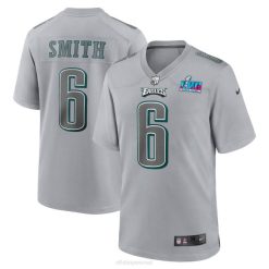 NFL Männer Philadelphia Eagles Devonta Smith Nike Grey Super Bowl Lvii Patch Atmosphäre Mode-Spieltrikot 4R0Z481 Kleidung