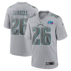 NFL Männer Philadelphia Eagles Miles Sanders Nike Grey Super Bowl Lvii Patch Atmosphäre Mode-Spieltrikot 4R0Z397 Kleidung