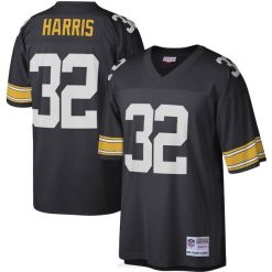 NFL Männer Pittsburgh Steelers Franco Harris Mitchell & Ness schwarzes Legacy-Replika-Trikot 4R0Z427 Kleidung