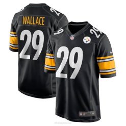 NFL Männer Pittsburgh Steelers Levi Wallace Nike schwarzes Game-Spieler-Trikot 4R0Z3645 Kleidung
