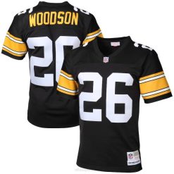 NFL Männer Pittsburgh Steelers Rod Woodson Mitchell & Ness schwarzes Legacy-Replika-Trikot für pensionierte Spieler 4R0Z935 Kleidung