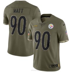 NFL Männer Pittsburgh Steelers t.j. Watt Nike Olive 2022 Salute to Service Limited Trikot 4R0Z2455 Kleidung
