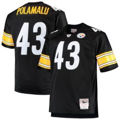 NFL Männer Pittsburgh Steelers Troy Polamalu Mitchell & Ness Schwarzes Big & Tall 2005 Replika-Trikot eines pensionierten Spielers 4R0Z1869 Kleidung