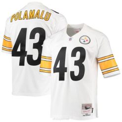 NFL Männer Pittsburgh Steelers Troy Polamalu Mitchell & Ness White 2005 Legacy Replica Trikot 4R0Z479 Kleidung