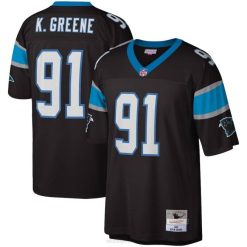 NFL Männer Replika-Trikot der Carolina Panthers, Kevin Greene, Mitchell & Ness, schwarzes Big & Tall, 1996, pensionierter Spieler 4R0Z2567 Kleidung