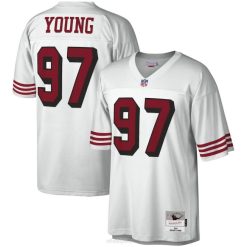 NFL Männer San Francisco 49ers Bryant Young Mitchell & Ness Weißes Legacy-Replika-Trikot von 1994 4R0Z2073 Kleidung