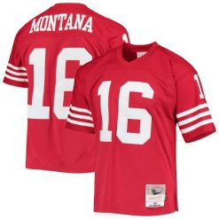 NFL Männer San Francisco 49ers Joe Montana Mitchell & Ness Scarlet Legacy Replika-Trikot 4R0Z1355 Kleidung