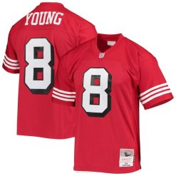 NFL Männer San Francisco 49ers Steve Young Mitchell & Ness Scarlet 1994 Legacy Replika-Trikot 4R0Z1647 Kleidung