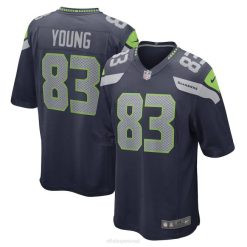 NFL Männer Seattle Seahawks Dareke Young Nike College Navy Spielspieler-Trikot 4R0Z6619 Kleidung