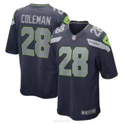 NFL Männer Seattle Seahawks Justin Coleman Nike College Navy Game-Spieler-Trikot 4R0Z5943 Kleidung