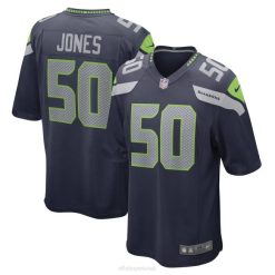 NFL Männer Seattle Seahawks VI Jones Nike College Navy Spielspieler-Trikot 4R0Z5825 Kleidung