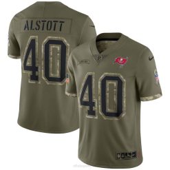 NFL Männer Tampa Bay Buccaneers Mike Alstott Nike Olive 2022 Salute to Service Retired Player Limited Jersey 4R0Z2351 Kleidung