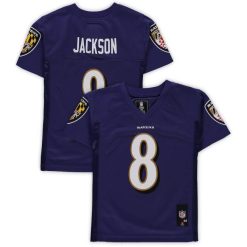 NFL Männer Vorschul-Baltimore Ravens Lamar Jackson lila Replika-Spielertrikot 4R0Z919 Kleidung