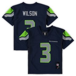 NFL Männer Vorschul-Seattle-Seahawks-Russell-Wilson-College-Marine-Replika-Spielertrikot 4R0Z1293 Kleidung