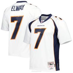 NFL Männer Weißes Legacy-Replika-Trikot von John Elway, Mitchell und Ness von Denver Broncos aus dem Jahr 1998 4R0Z655 Kleidung